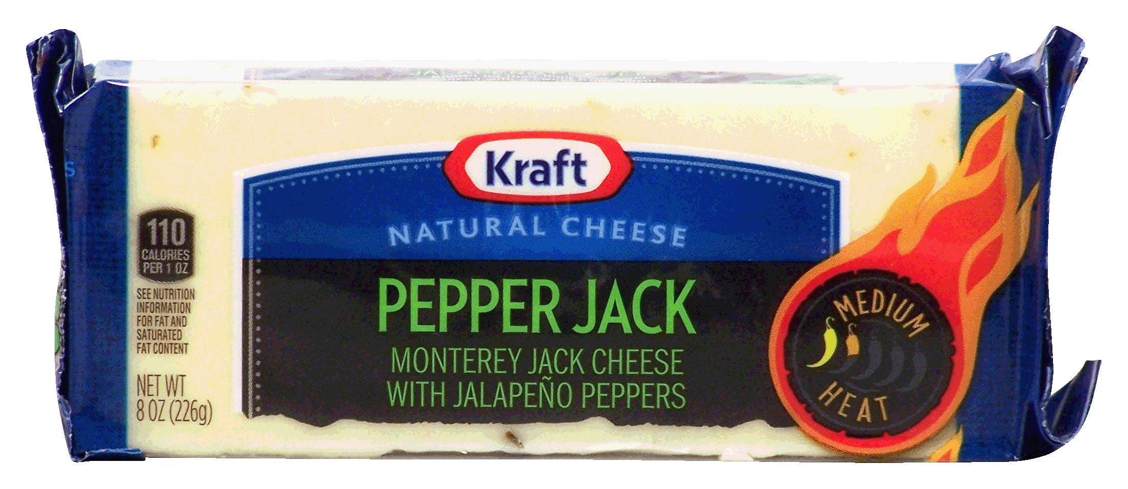 Kraft Natural Cheese monterey jack cheese with jalapeno peppers cheese block, medium heat Full-Size Picture